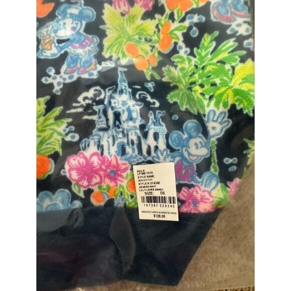 NWT Lilly Loves Disney Disney x Lilly Pulitzer Mickey & Minnie Mouse Canvas Tote - Picture 9 of 14